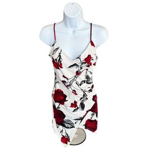 Iris Red and Black Floral Mini Dress